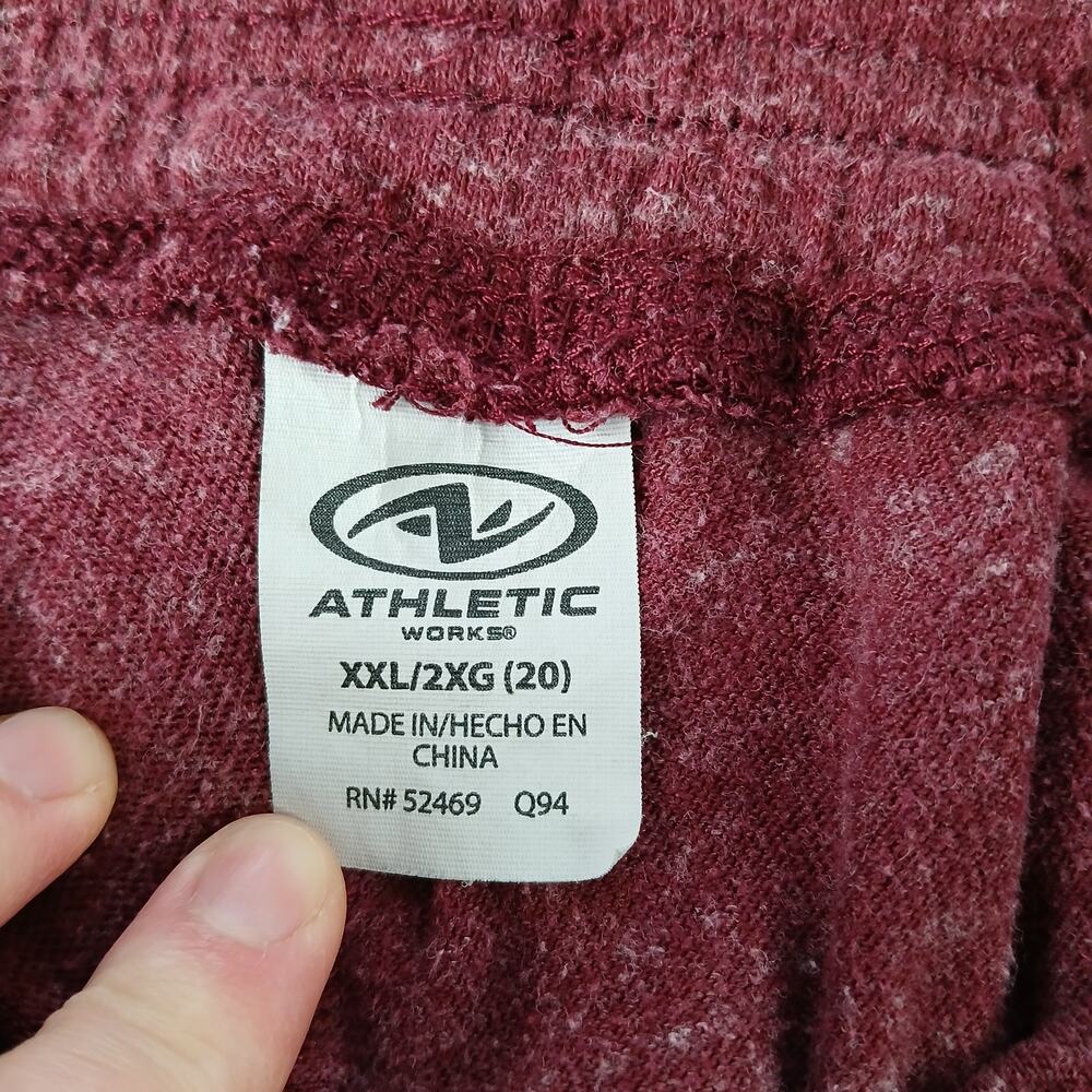 Athletic Works Jersey Knit Running Shorts XXL 20 heathered maroon pockets comfy - Picture 3 of 9